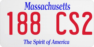 MA license plate 188CS2