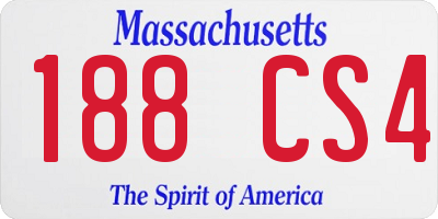 MA license plate 188CS4