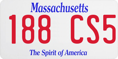 MA license plate 188CS5