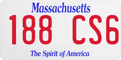 MA license plate 188CS6