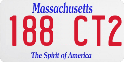 MA license plate 188CT2