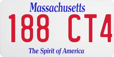 MA license plate 188CT4