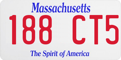 MA license plate 188CT5