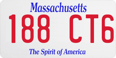 MA license plate 188CT6