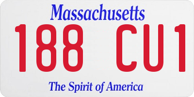 MA license plate 188CU1