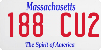 MA license plate 188CU2