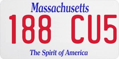 MA license plate 188CU5