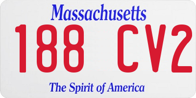 MA license plate 188CV2