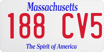 MA license plate 188CV5