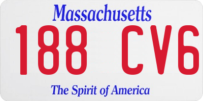 MA license plate 188CV6