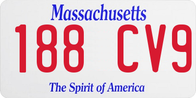 MA license plate 188CV9