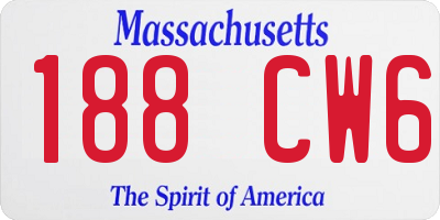 MA license plate 188CW6