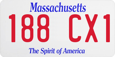 MA license plate 188CX1