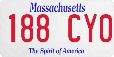 MA license plate 188CY0