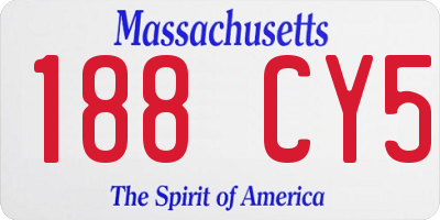 MA license plate 188CY5