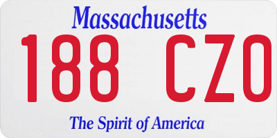 MA license plate 188CZ0