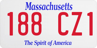 MA license plate 188CZ1