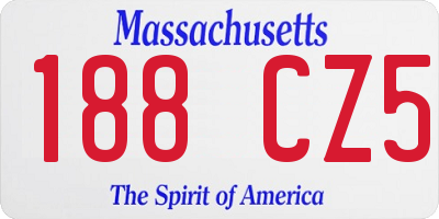 MA license plate 188CZ5