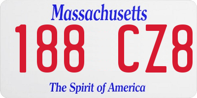 MA license plate 188CZ8