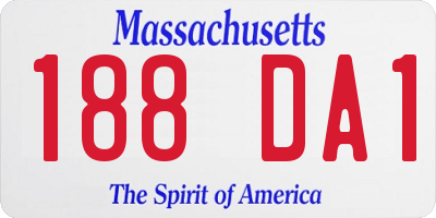 MA license plate 188DA1