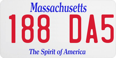 MA license plate 188DA5