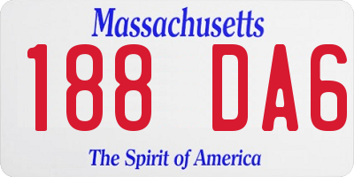 MA license plate 188DA6
