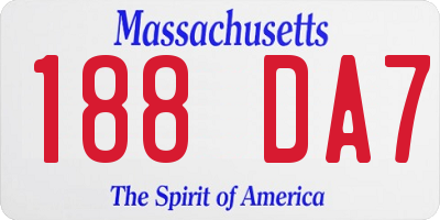 MA license plate 188DA7