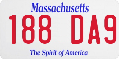 MA license plate 188DA9