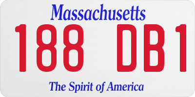 MA license plate 188DB1