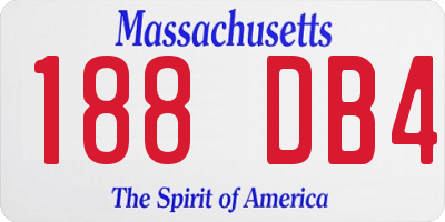MA license plate 188DB4