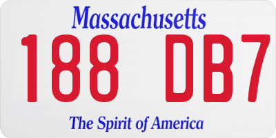 MA license plate 188DB7