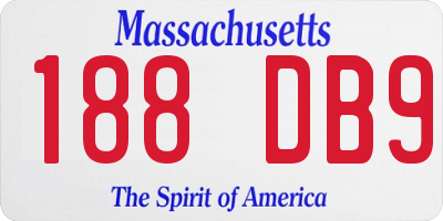 MA license plate 188DB9