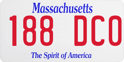 MA license plate 188DC0