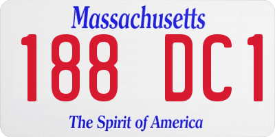 MA license plate 188DC1