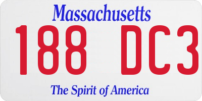 MA license plate 188DC3