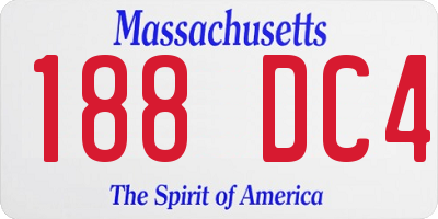 MA license plate 188DC4