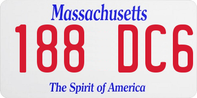 MA license plate 188DC6