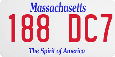 MA license plate 188DC7