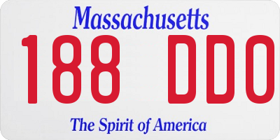 MA license plate 188DD0