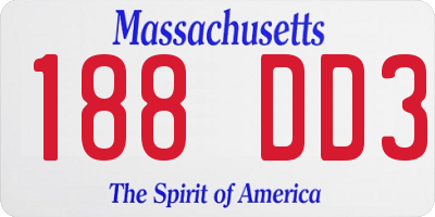MA license plate 188DD3