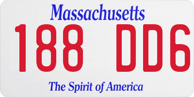 MA license plate 188DD6