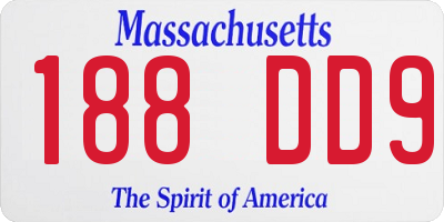 MA license plate 188DD9