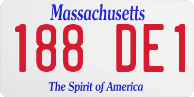 MA license plate 188DE1