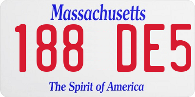 MA license plate 188DE5