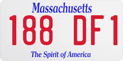MA license plate 188DF1
