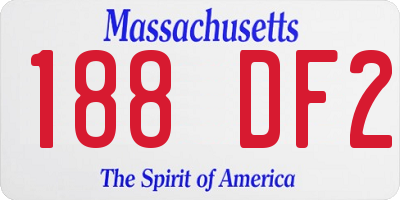 MA license plate 188DF2