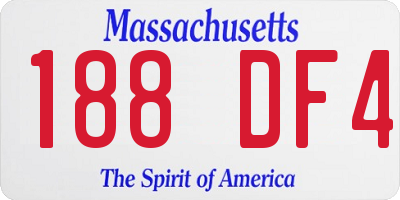 MA license plate 188DF4