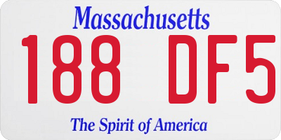 MA license plate 188DF5