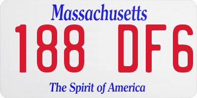 MA license plate 188DF6