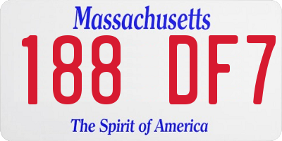 MA license plate 188DF7